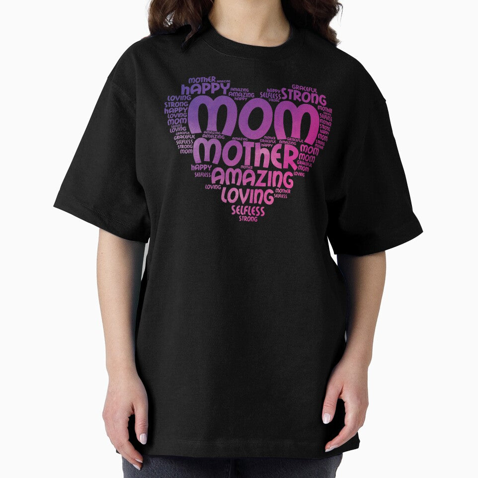 Mom Heart Word Cloud Watercolor Pink Purple by SassAndHoney