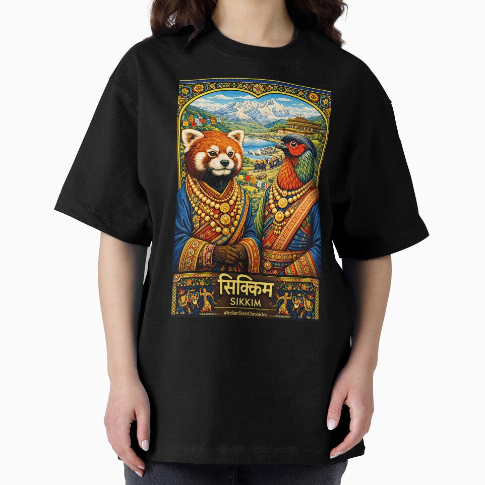 Sikkim T-Shirt | Heritage Red Panda & Blood Pheasant Art | IndianStateChronicles by freezed-frames
