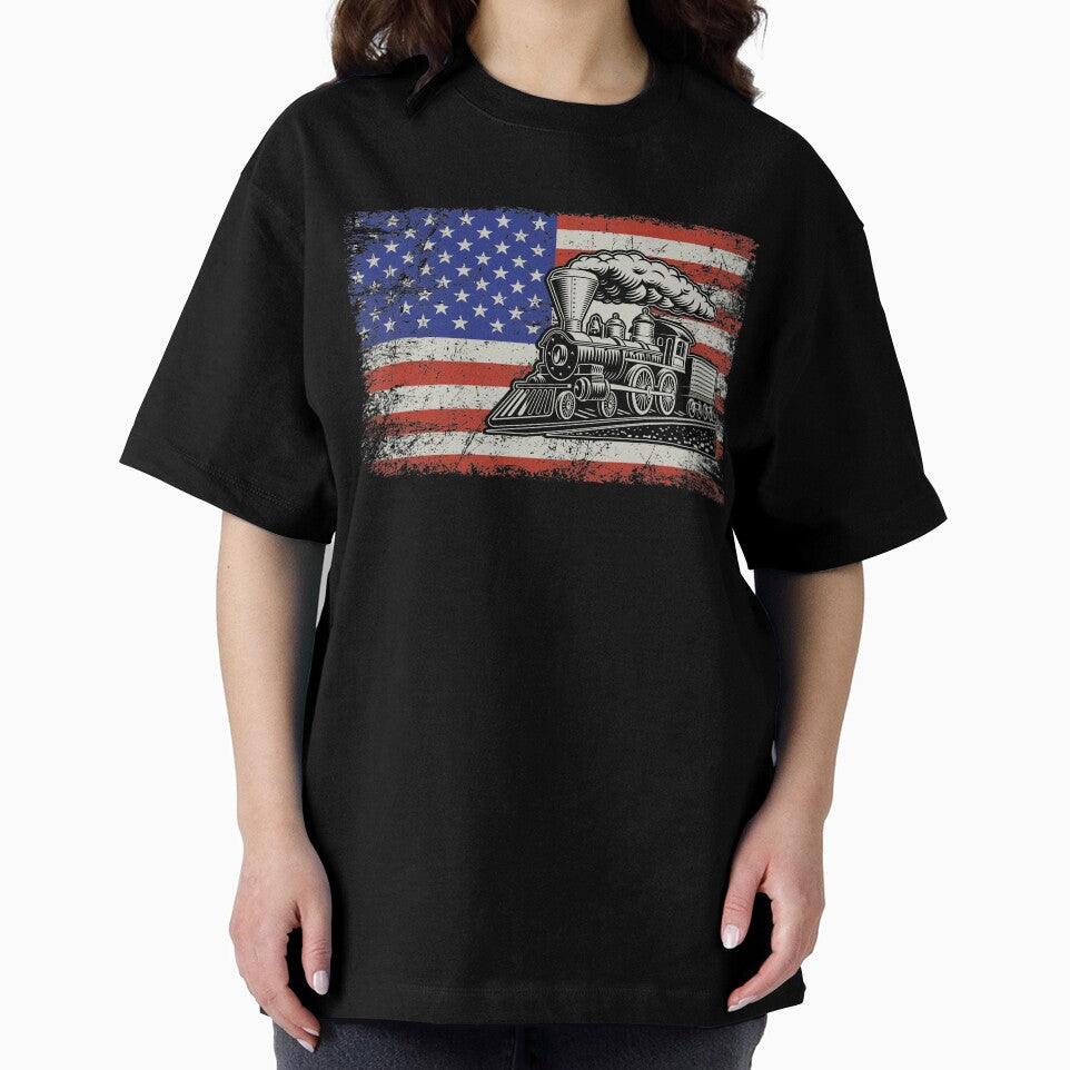 American Flag Vintage Train by thecooltable