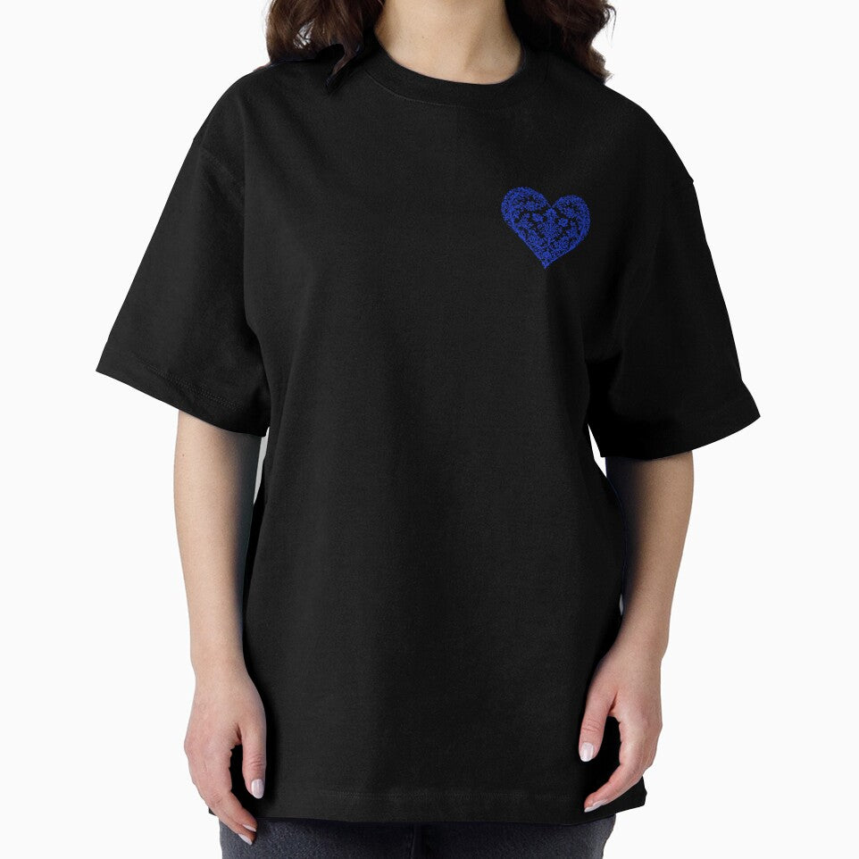 Valentine's Day Heart Boyfriend Girlfriend Blue Floral Pocket by SStarDesigns