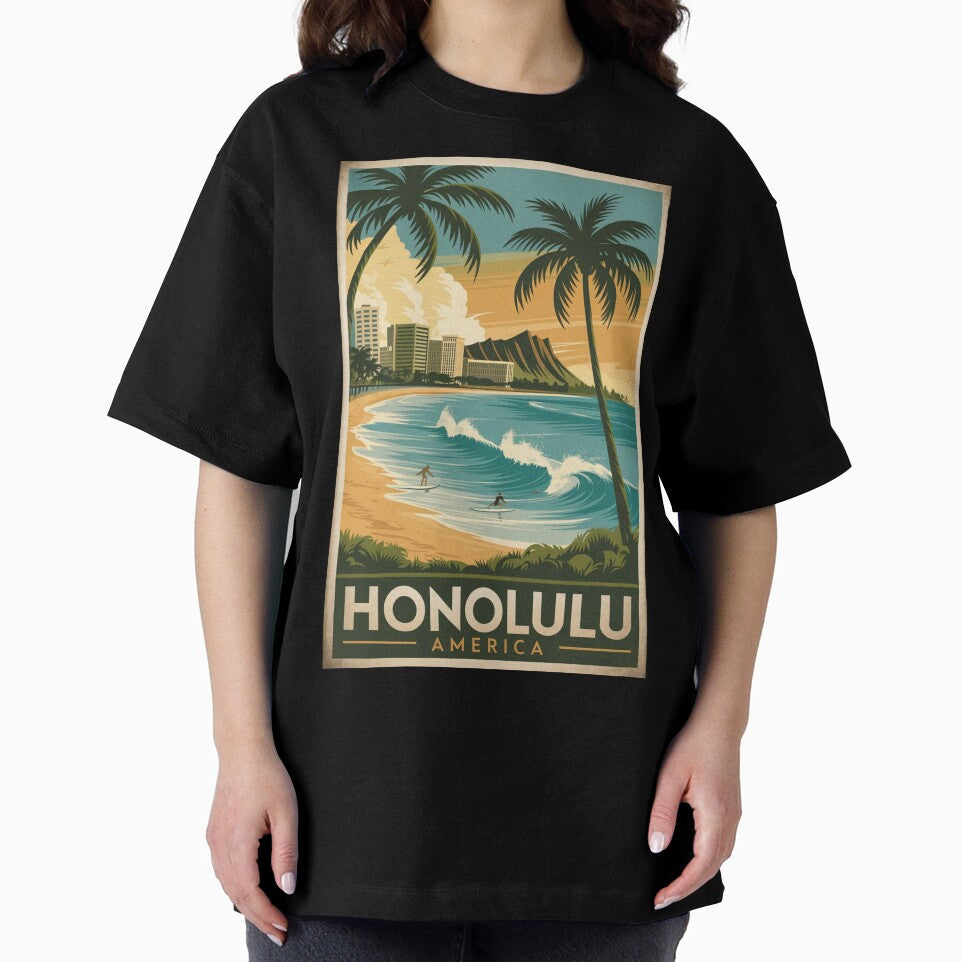 Honolulu Vintage Travel Poster by TravelerRat