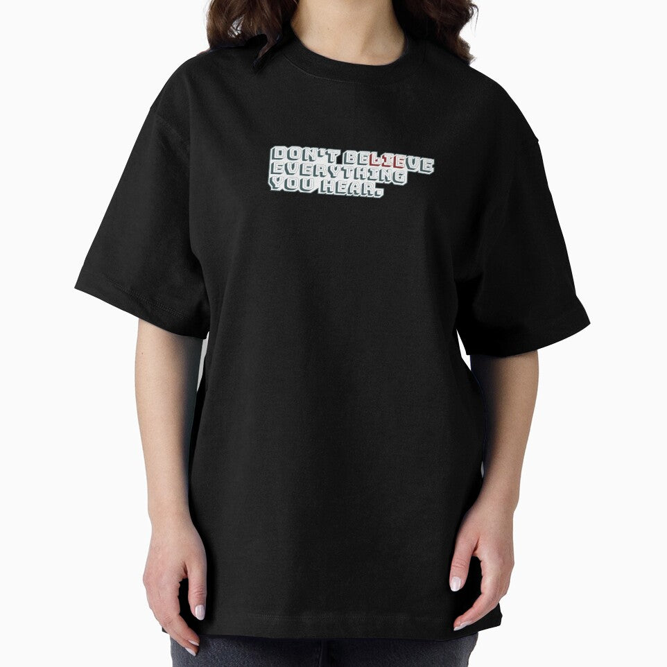 Isometric Text - "Don't Believe Everything You Hear" by ontenno-designs