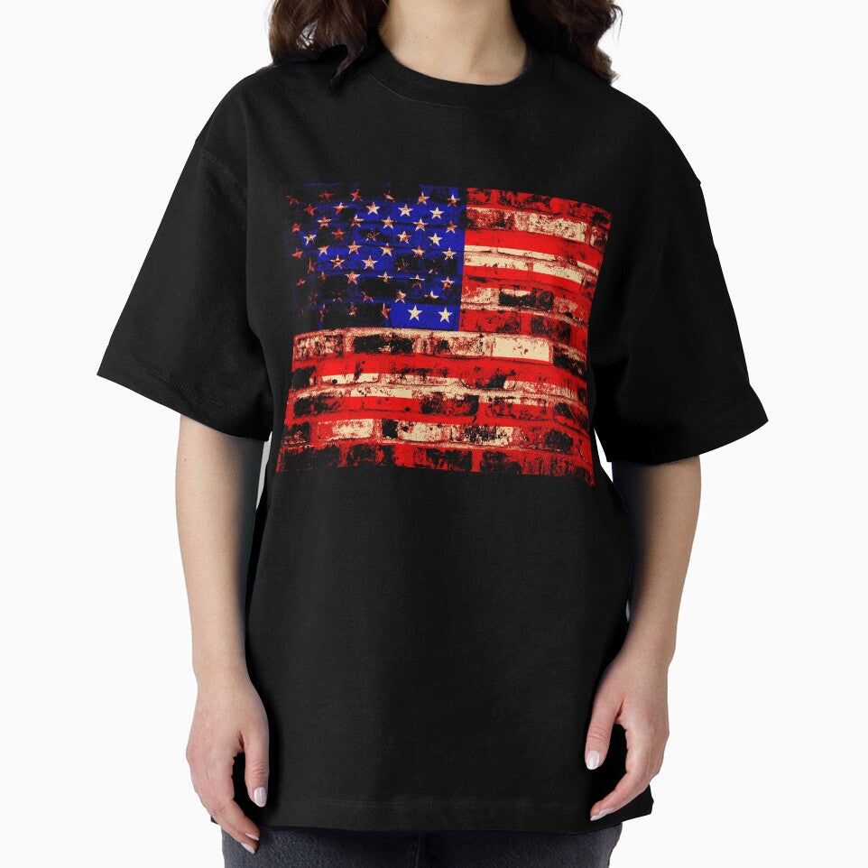 American Flag On Old Brick Wall by enhan
