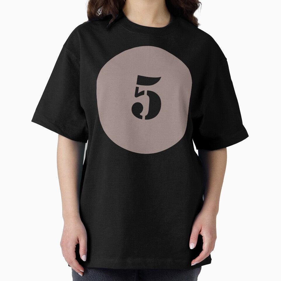 Number Five (5) in Brown Circle by Ching Teoh