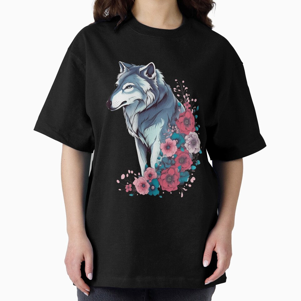 Colorful Wolf With Flowers by hamishby