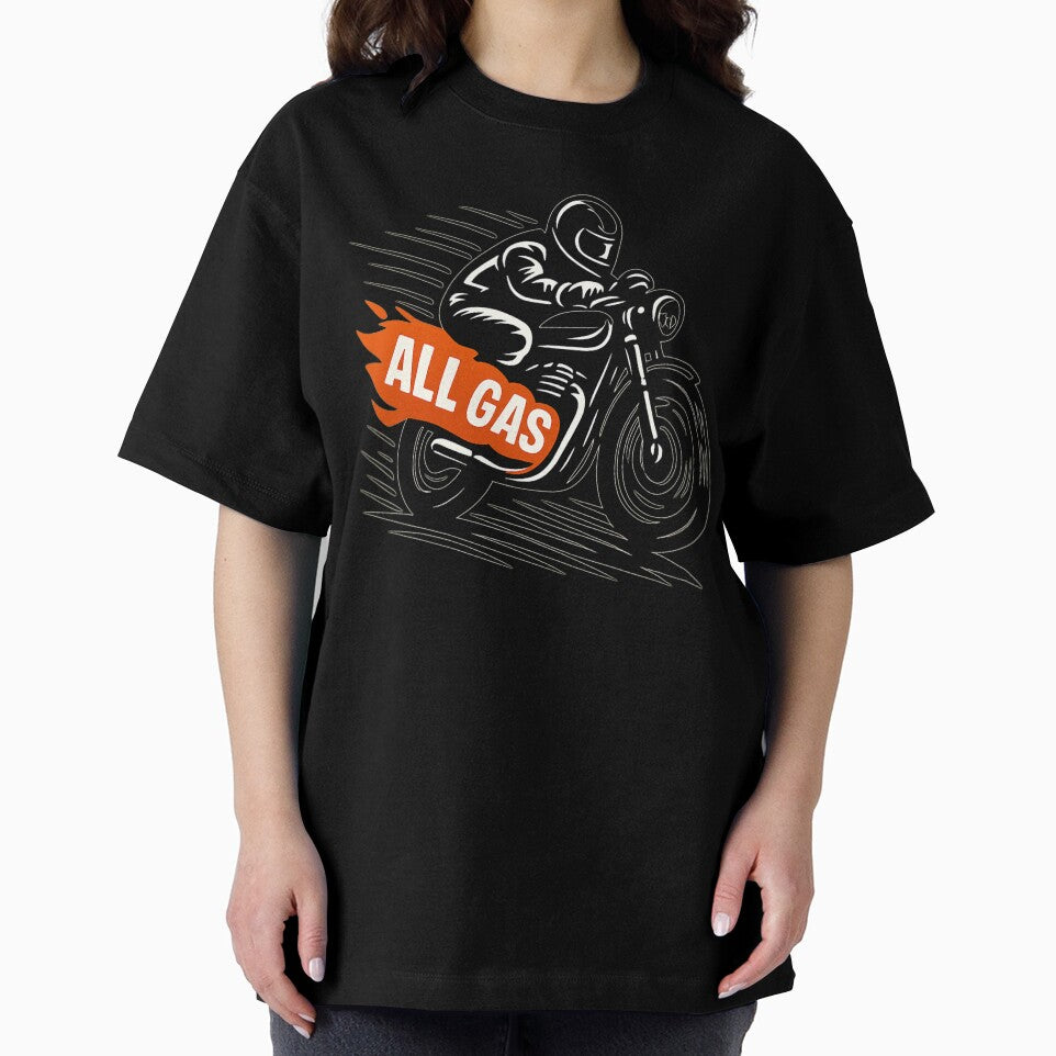 ALL GAS Motorcycle Rider - High-Speed Graphic Illustration by MKreative Studio