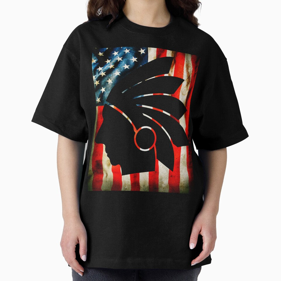 Native american and  USA flag patriot vintage by erozzz