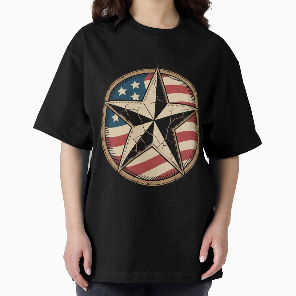 Distressed Patriotic Star Retro Badge by OldGloryForge