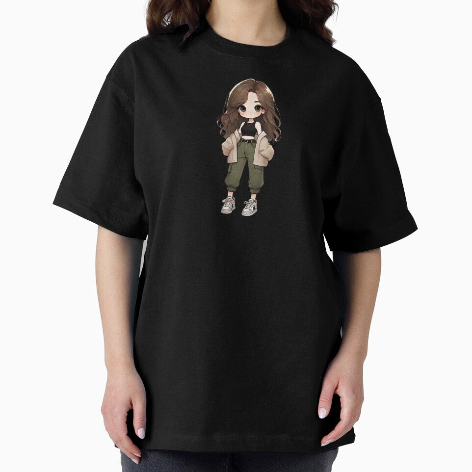 Stylish Chibi Girl in Casual Outfit by Little Care Studio