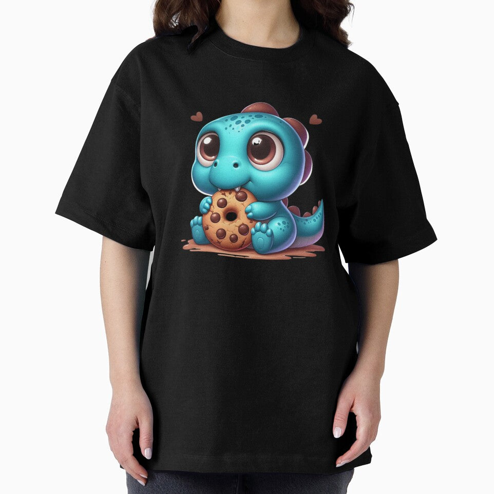 Kopie von blauer Dino mit Schokokeks by Toms Tee