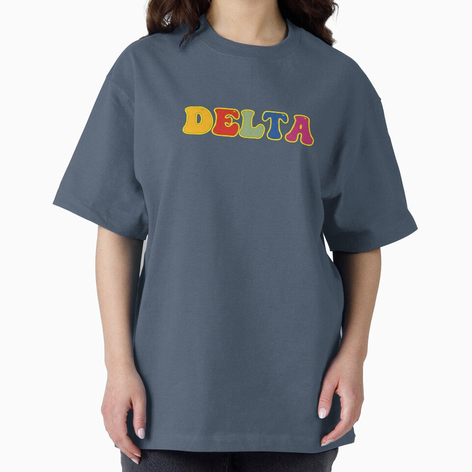 ❤️ Delta Personalized Name Wavy Retro Shirt, Coffee Mug, Sticker Gift by HelixPedia