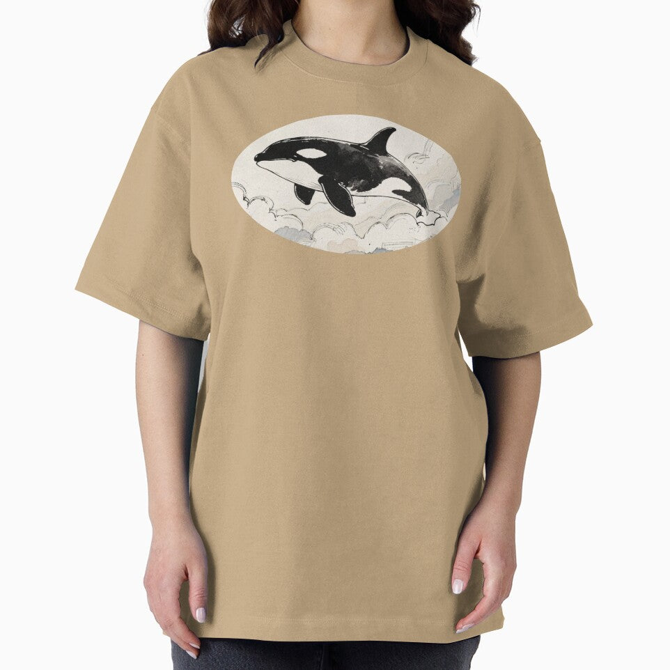 Surreal Ink Dream – Floating Celestial Orca Whale by FIREDesignsPOD