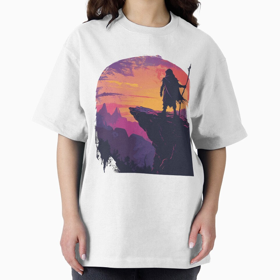 Neon Dream Wanderer - Retro Fantasy Adventure Art by VectorForge