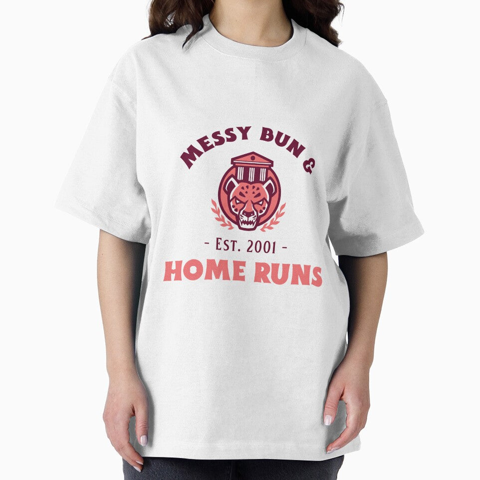 Messy Bun & Home Runs Baseball Woman by sunnivamla