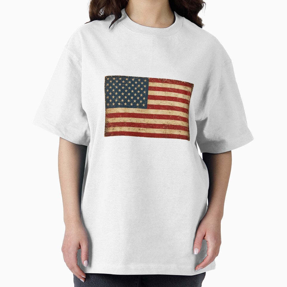 Vintage American Flag Distressed Patriotic USA T-Shirt by Danny's Tees