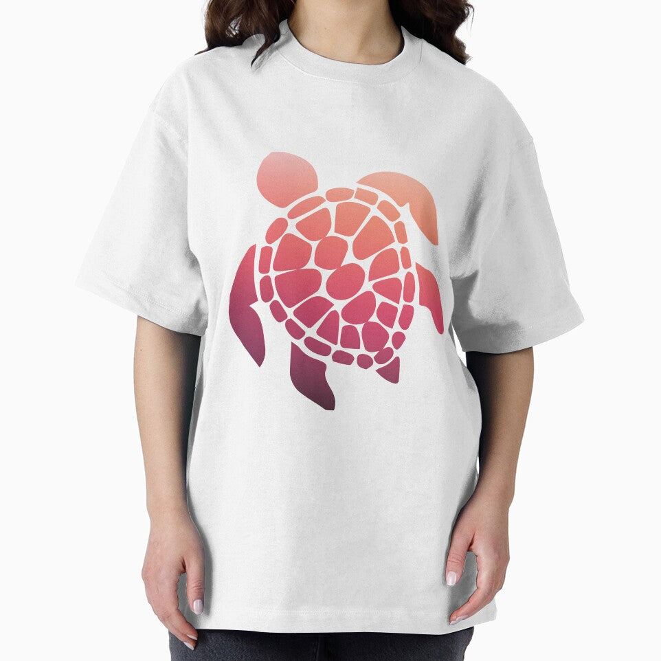 pink sunset ombre sea turtle by emilystp23
