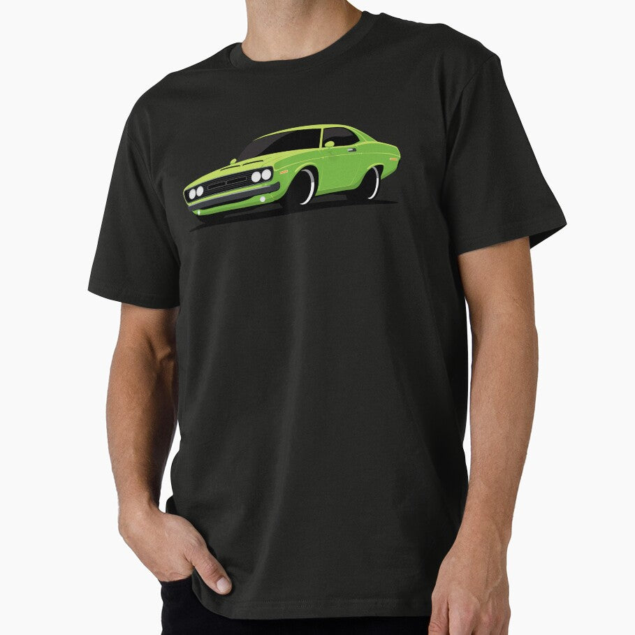American Muscle Pony Car Green Illustration by blackdogshop