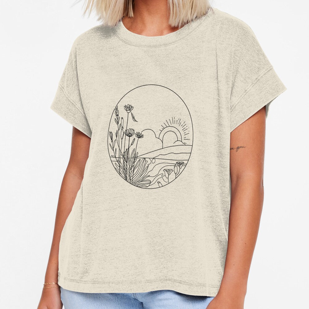 Minimal Botanical Sunset Line Art – Modern Boho Nature Design by Larams Studio