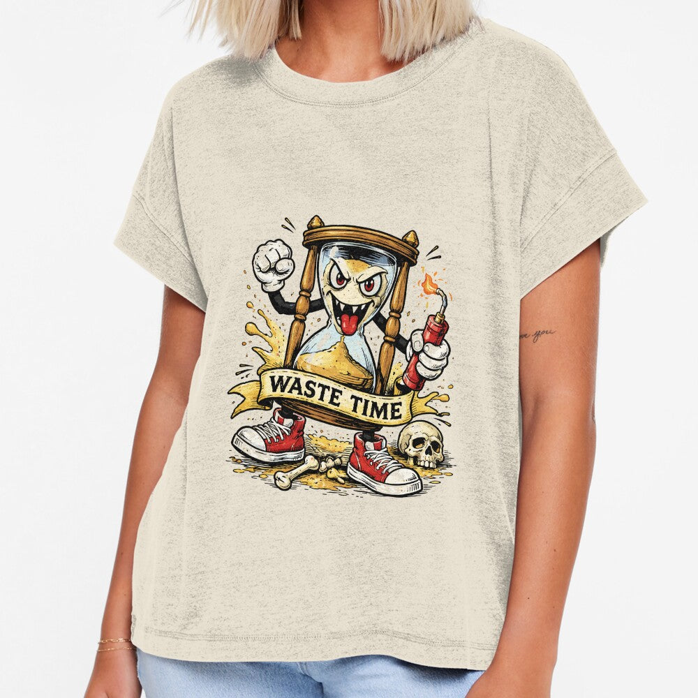 Time Waster Hourglass T-Shirt by Matinez Pink