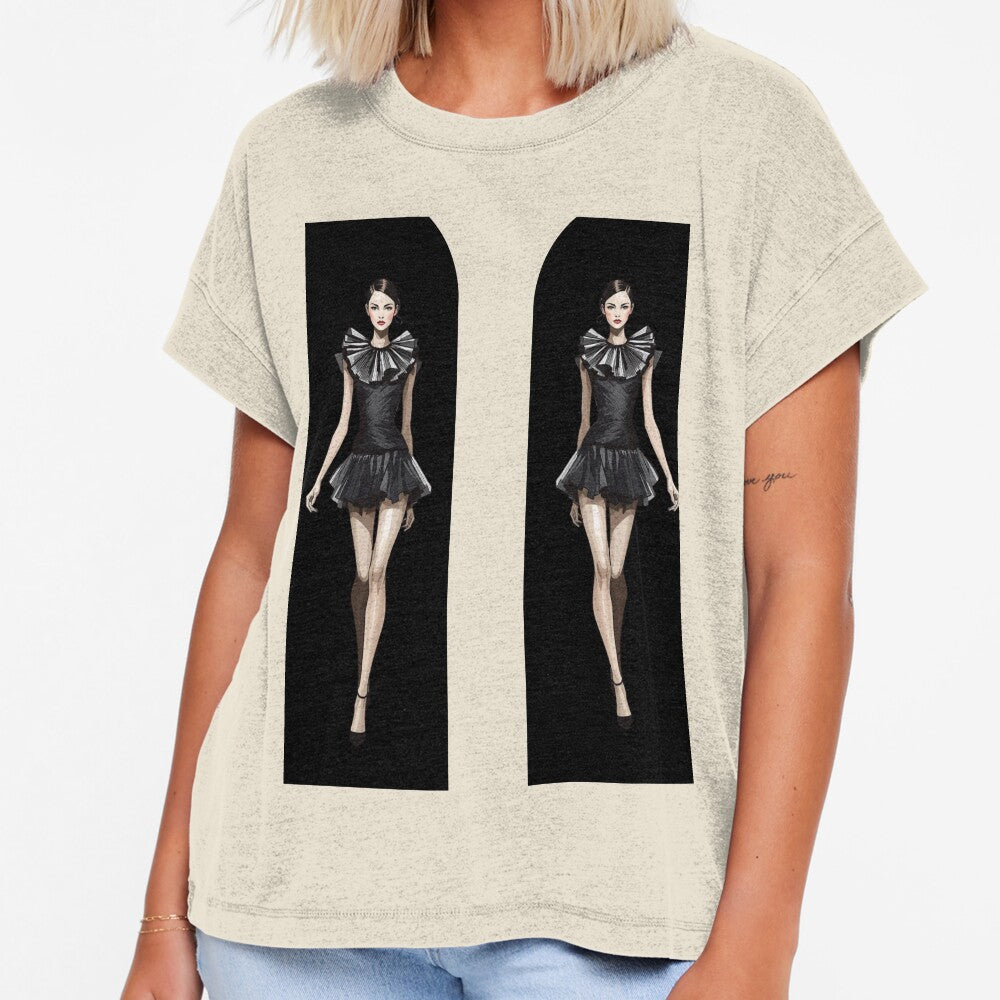 Fashion Illustration T-Shirt | Runway Muse Couture Art T-Shirt by pinkuthink