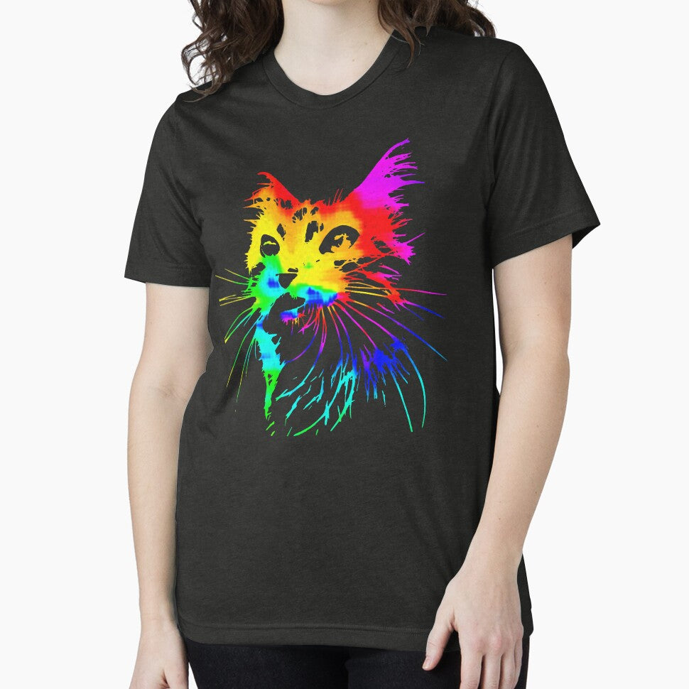 Tie dye cat, Rainbow cat, feline the purride by Chardo55
